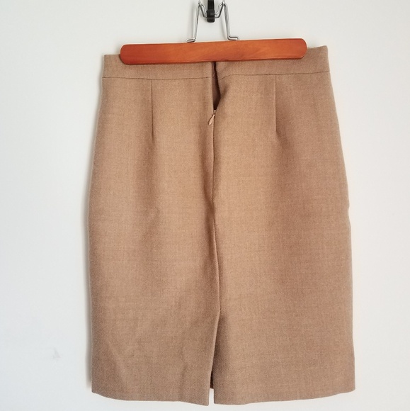 J Crew No.2 double-serge wool skirt, 00P, camel - Picture 4 of 8